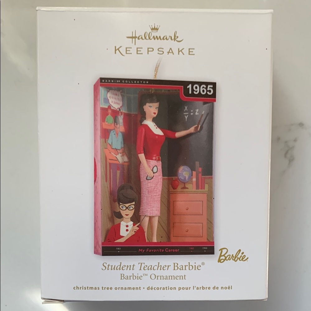 NWT Hallmark Keepsake Vintage Ornament 1965 Student Teacher Barbie Ornament